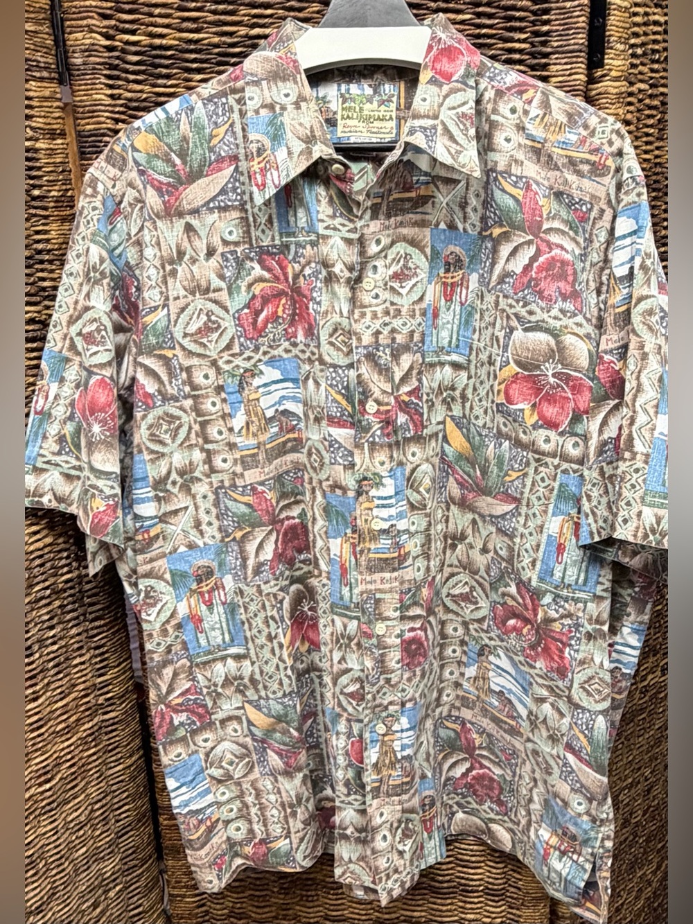 Reyn Spooner-Vintage Limited Issue, Men's Tropical Shirt,Mele Kalikimaka-XXL